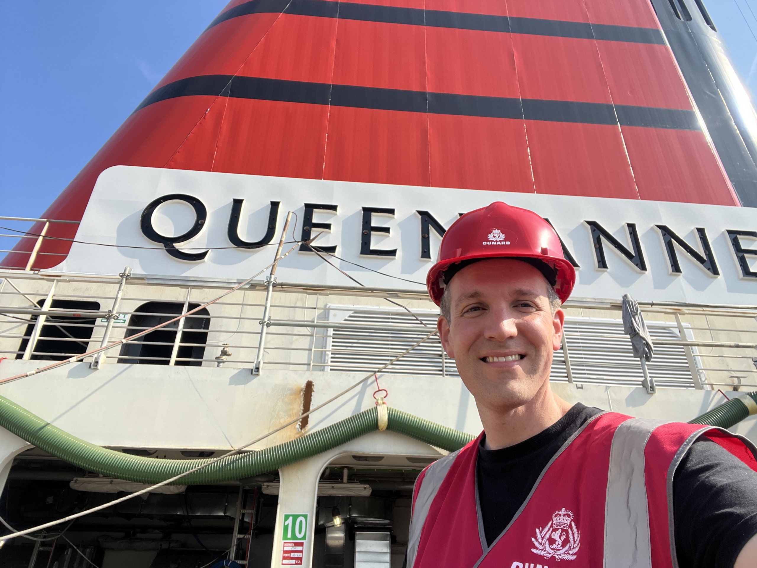 Maritime Historian Chris Frame aboard Queen Anne in October 2023